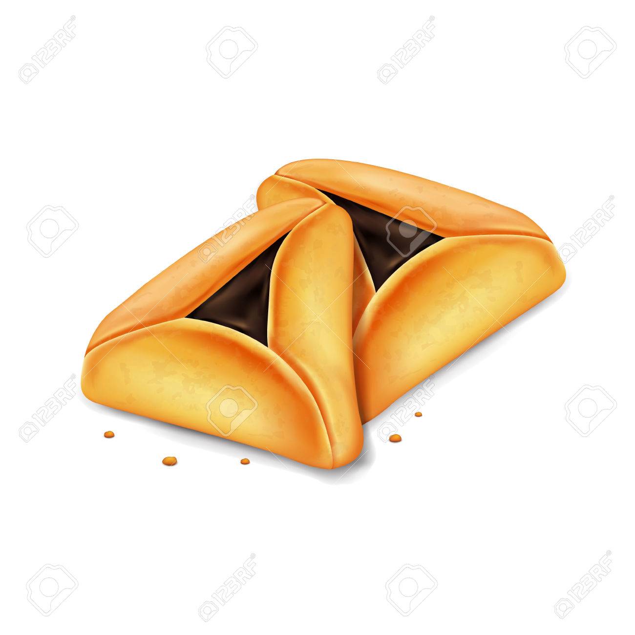 Realistic vector hamantaschen cookies for Jewish festival of...