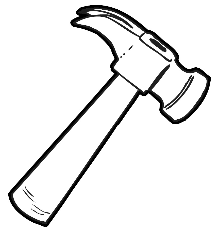 Hammer clipart black and white Unique A Hammer Free Download.