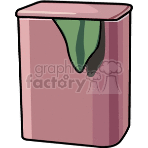 Pink clothes hamper clipart. Royalty.