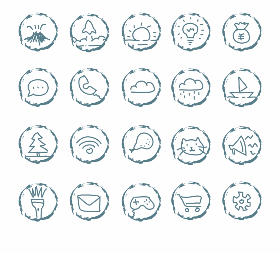 Ui Design Small Icons Hand Drawn Png And Vector Image.