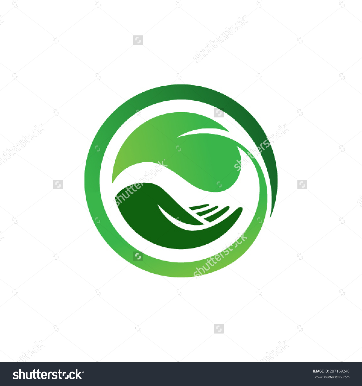 Leaf Hand Logo Organic Life Symbol Stock Vector 287169248.