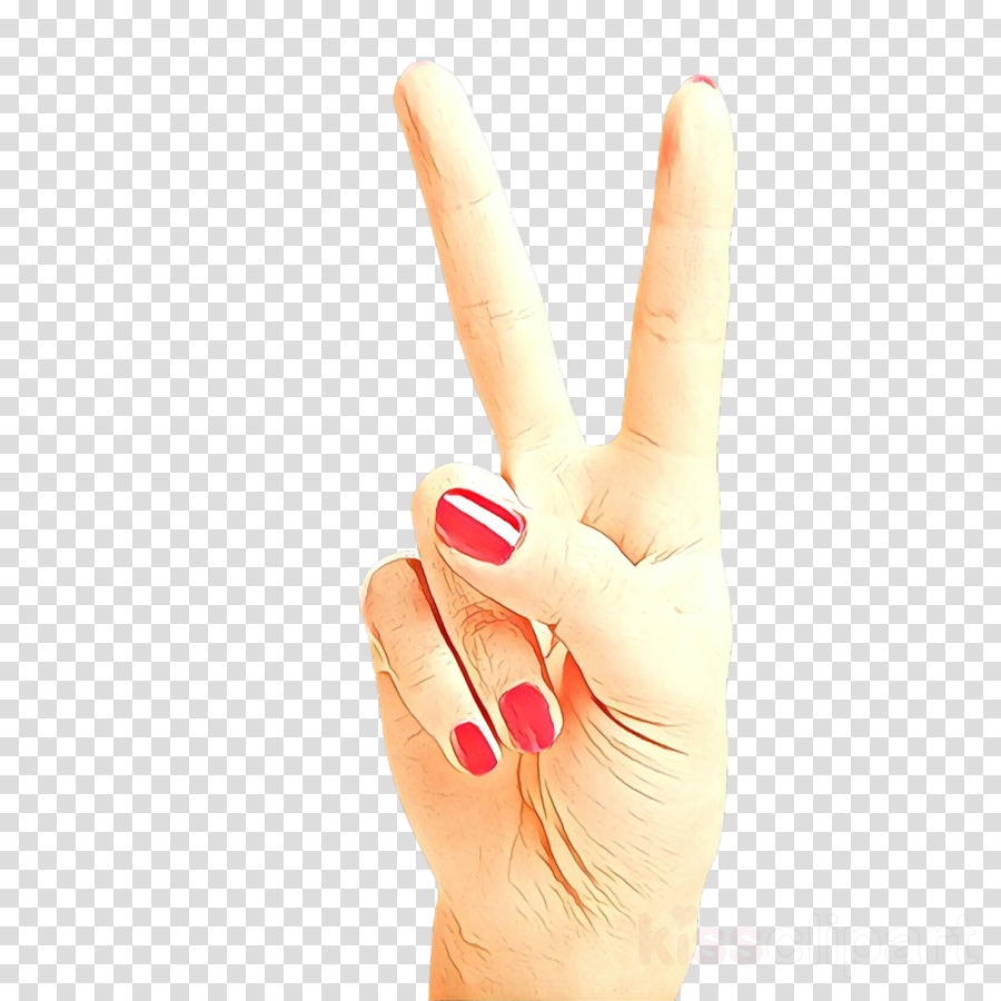 finger hand nail gesture v sign clipart.