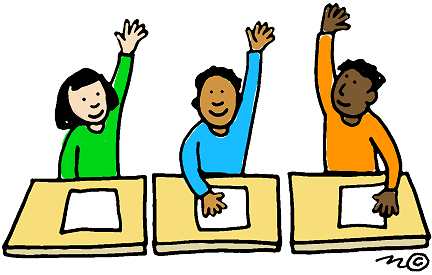 Kid raising hand clip art.