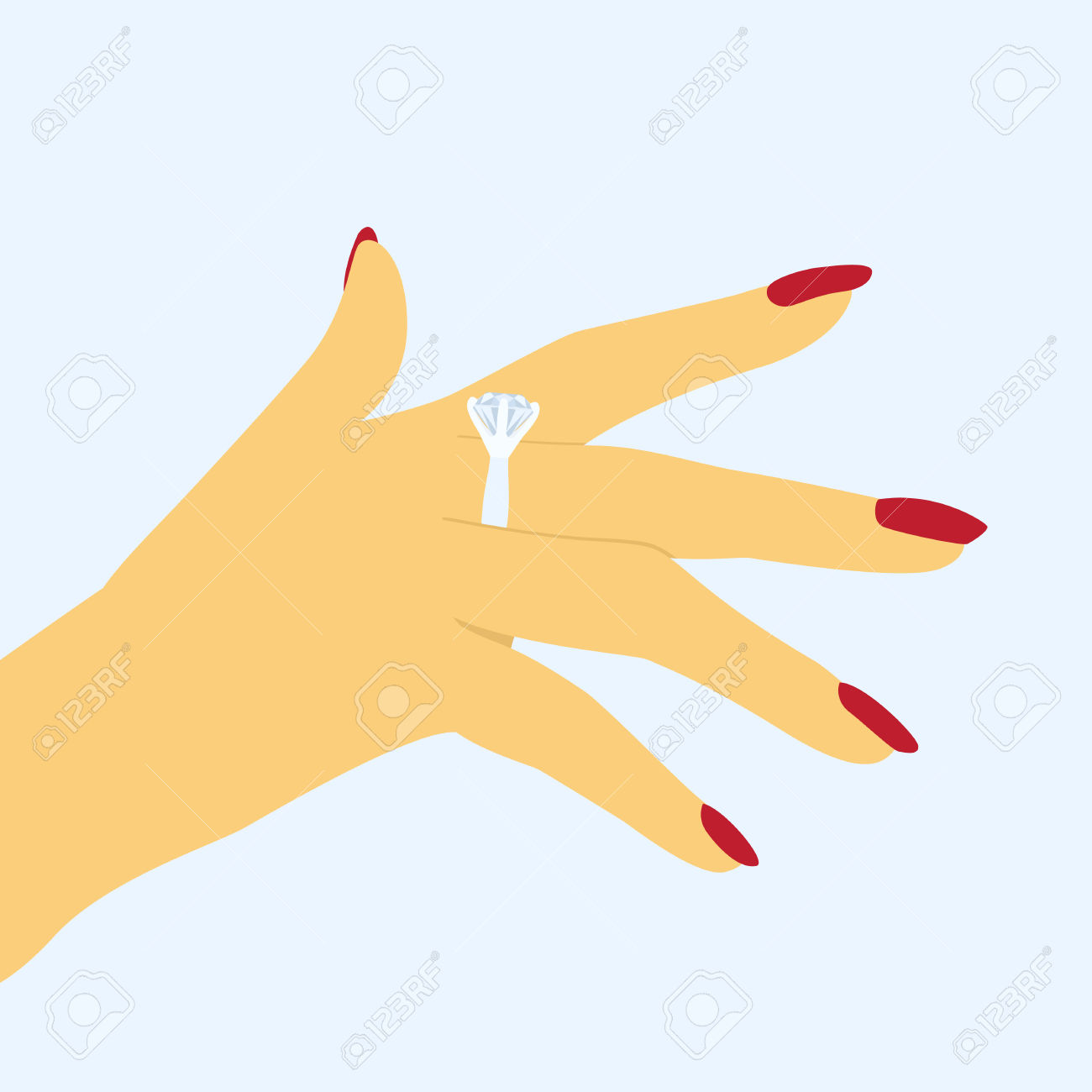 Hand with ring clipart.
