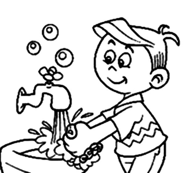 Washing Hands Clipart Black And White.