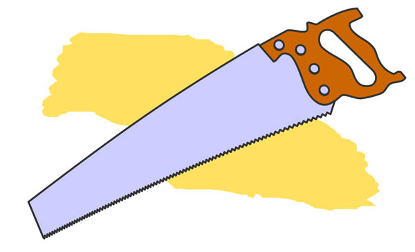 Clip Art Drawing of a Hand Saw.
