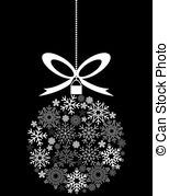 hanging christmas ornament clipart black and white 20 free Cliparts ...