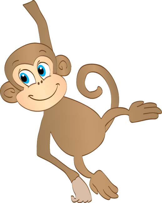 Upside down hanging monkey clipart.