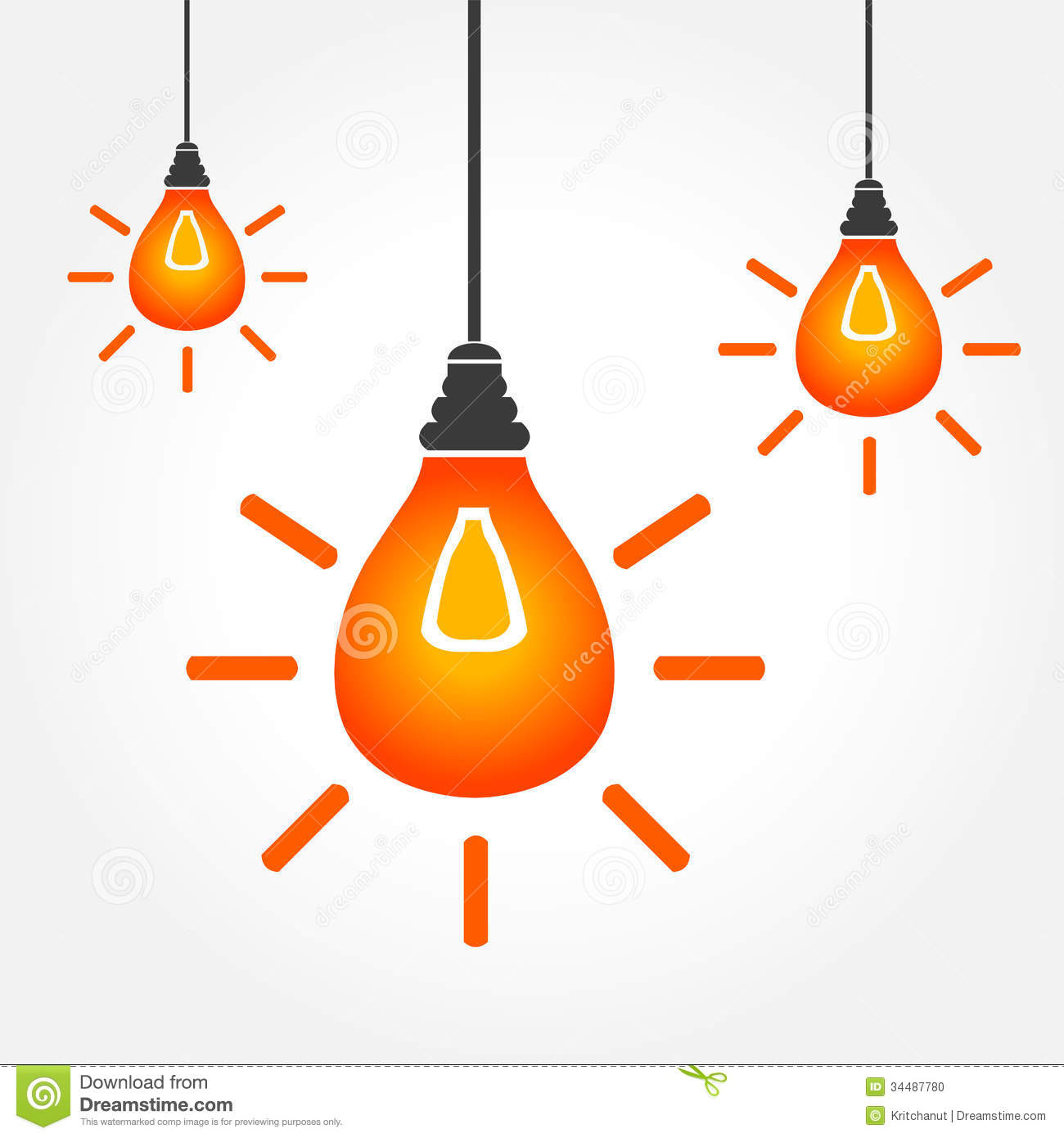 Hanging light bulbs clipart.