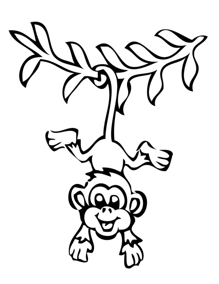 Hanging Monkey Clipart Black And White.