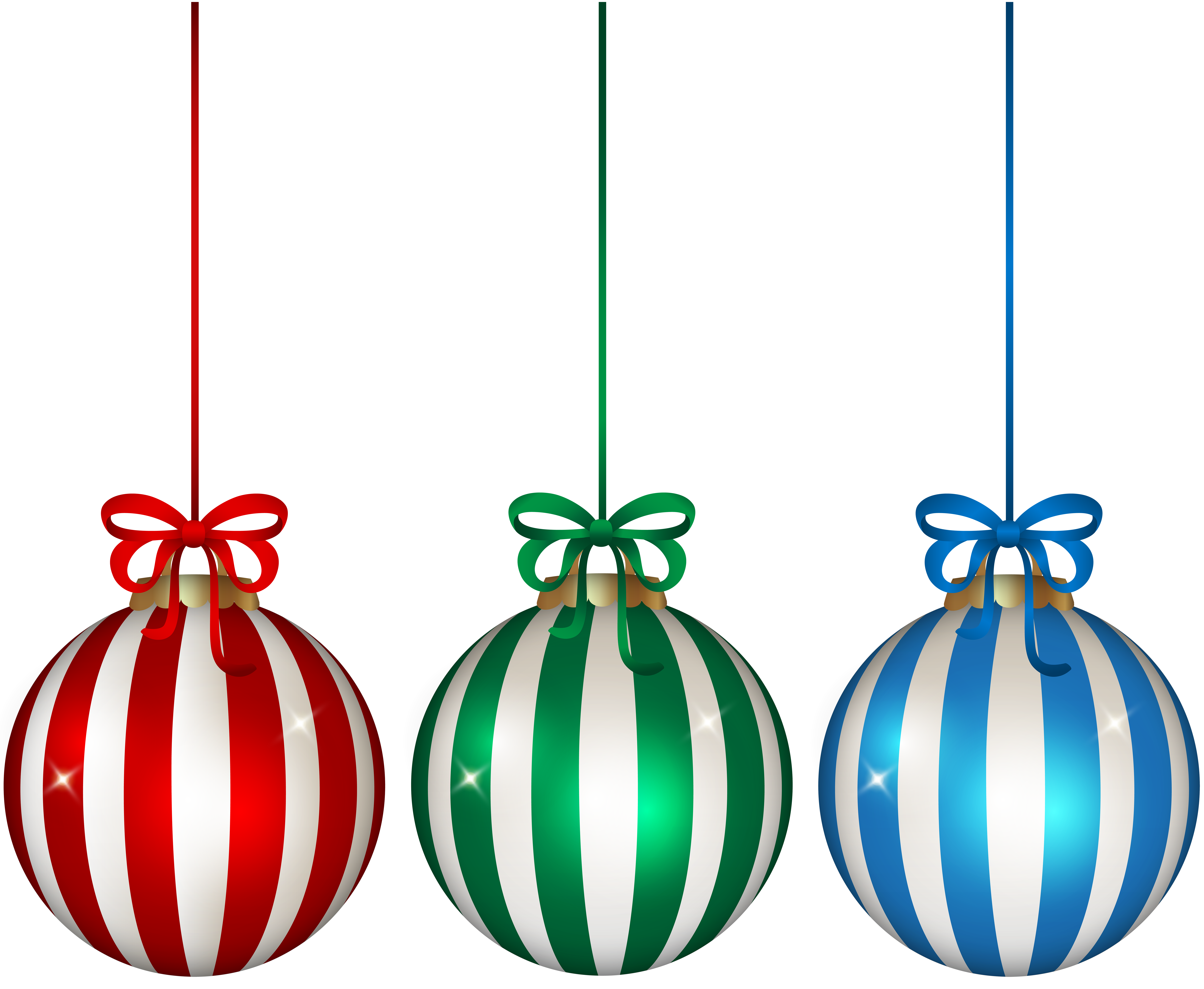 Christmas Hanging Ornament Set Clip Art Image.