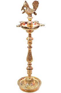 Amazon.com: NOBILITY Kuthu Vilakku Brass Oil Lamp Peacock.