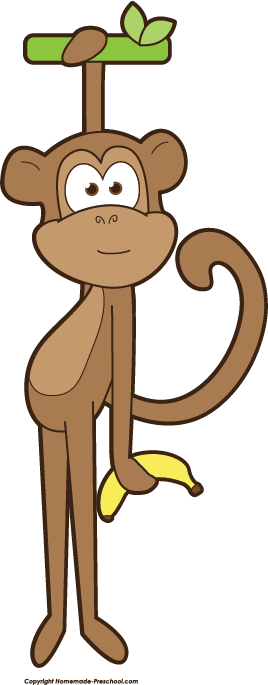 Monkey hanging clipart.