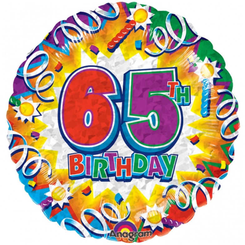 Happy 65th Birthday Helium Balloon.