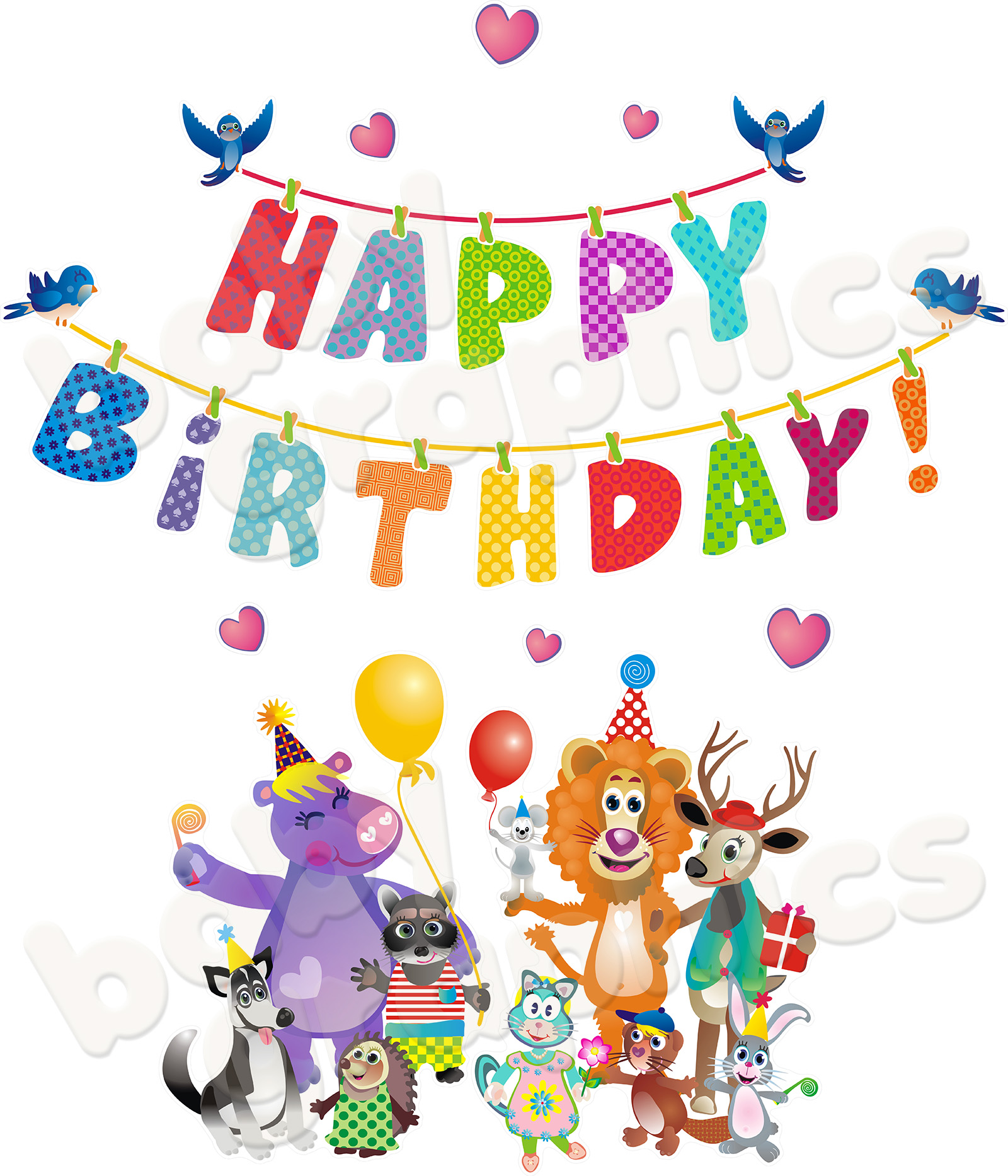 Happy Birthday Animal Clip Art