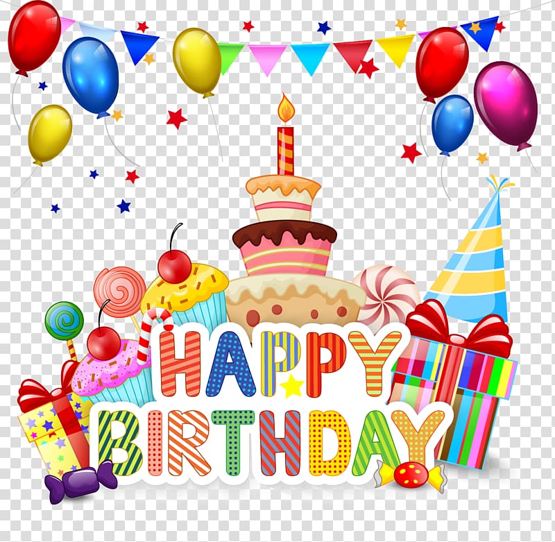Birthday cake Cupcake Cartoon, happy Birthday, happy.