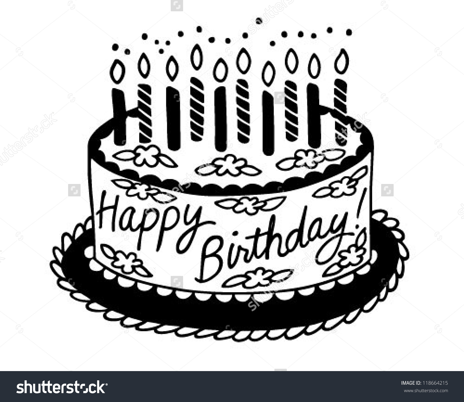 happy birthday cake clipart black and white 20 free Cliparts | Download