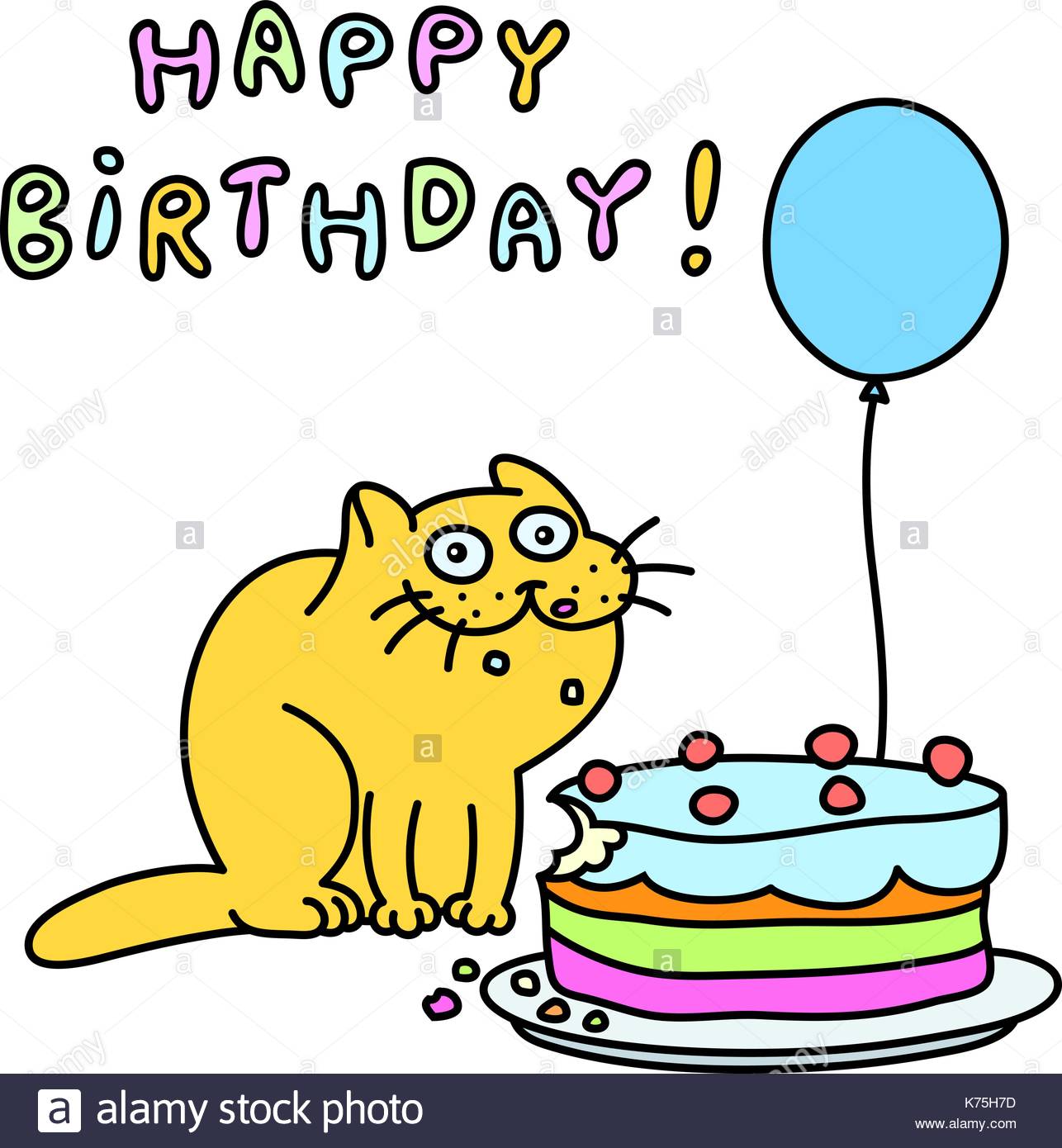 Happy Birthday Cat Clipart.