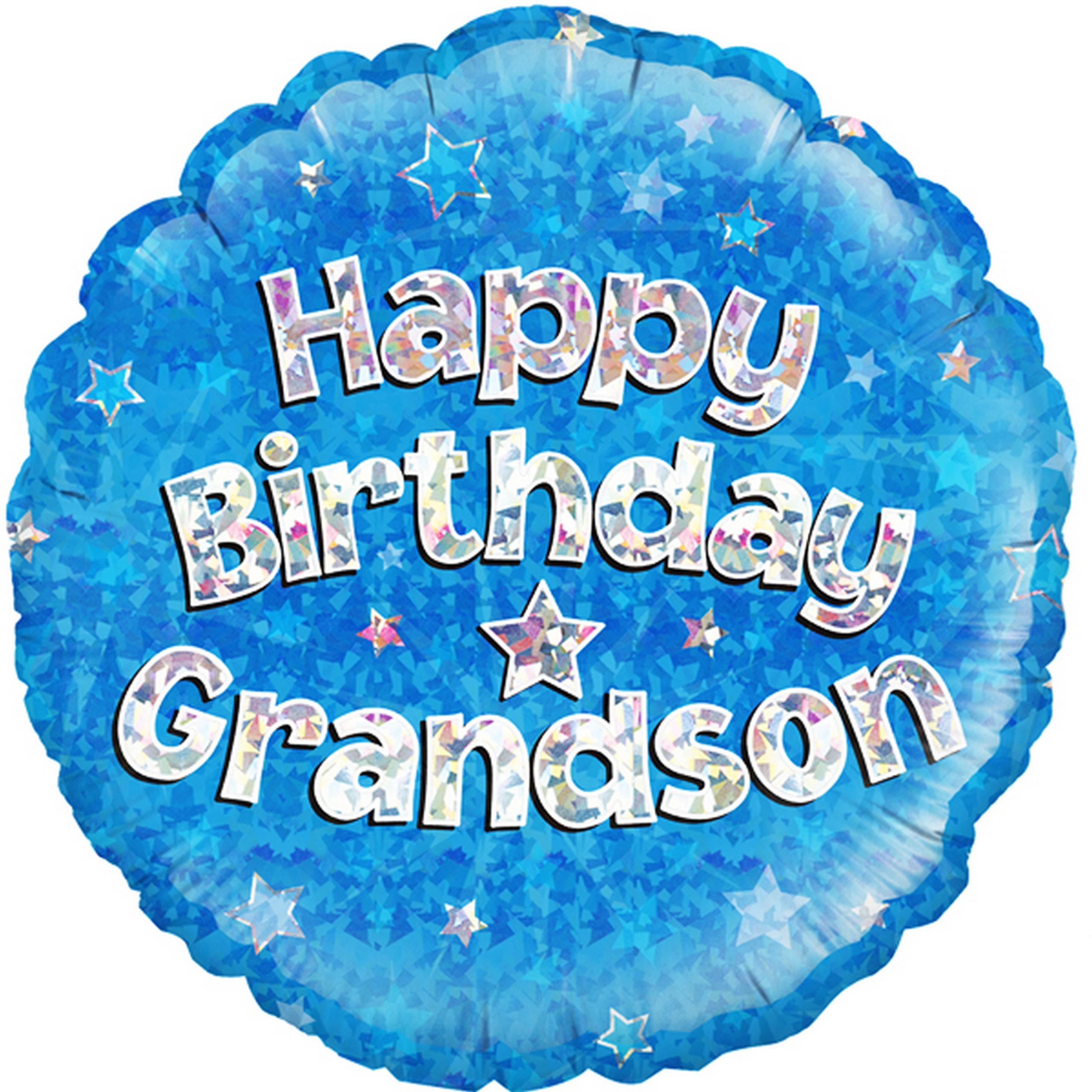 Oaktree 18 Inch Circle Happy Birthday Grandson Foil Balloon.