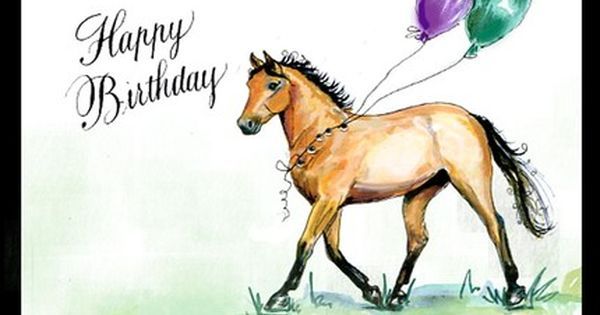 Happy Birthday Horse Art.