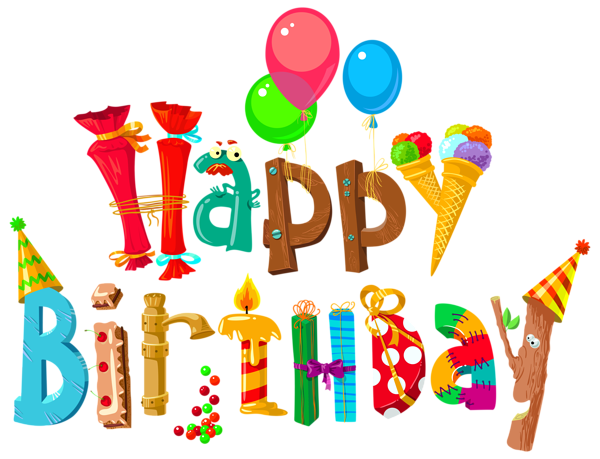 Funny Happy Birthday Clipart Image.