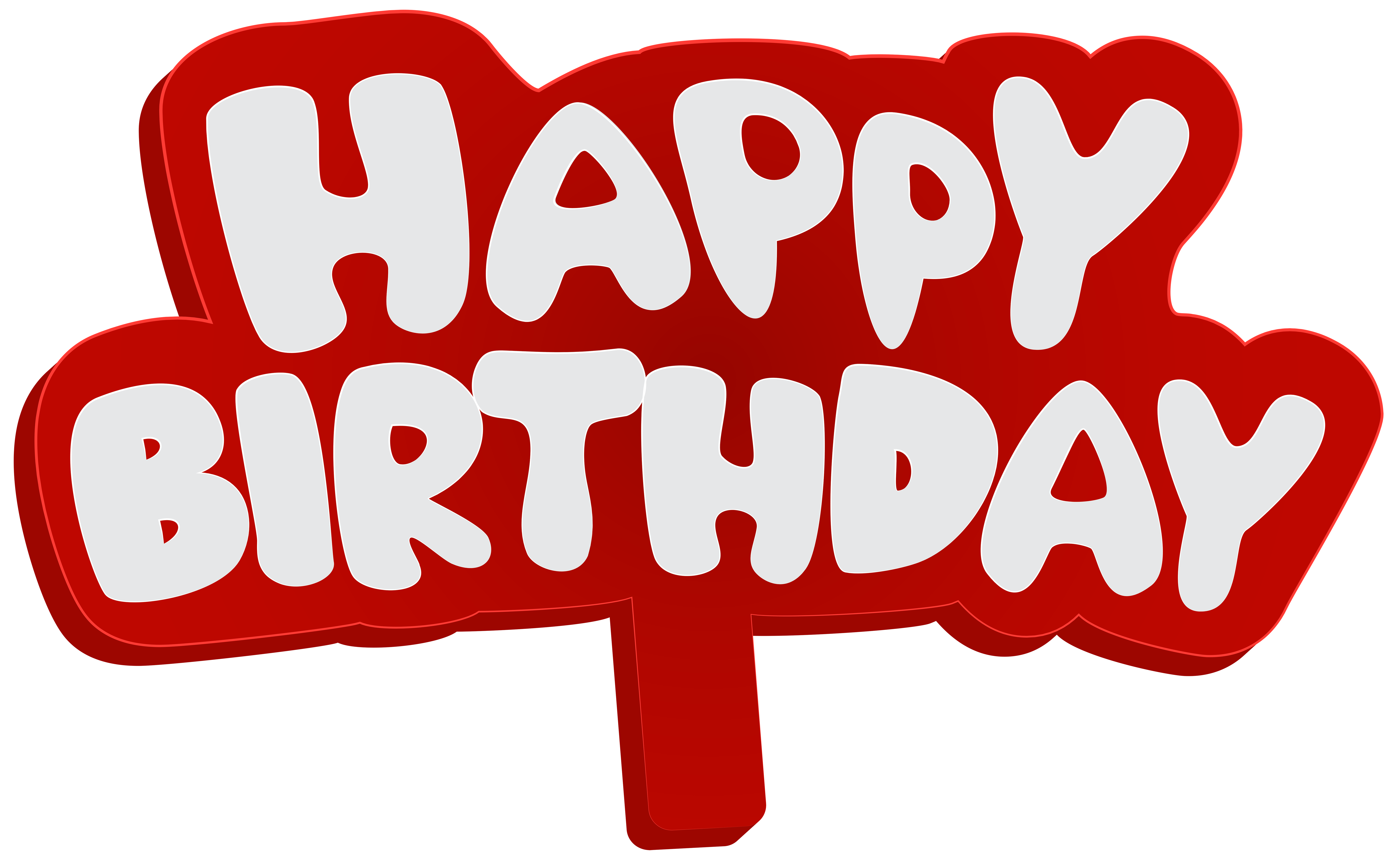 Red Happy Birthday Sign PNG Clip Art Image.