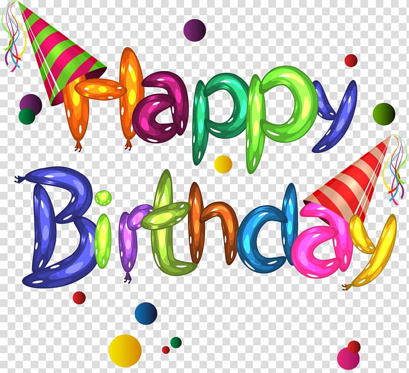 Happy Birthday transparent background PNG clipart.