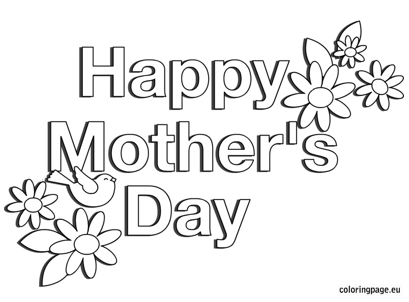 Clipart mothers day for kids to color.