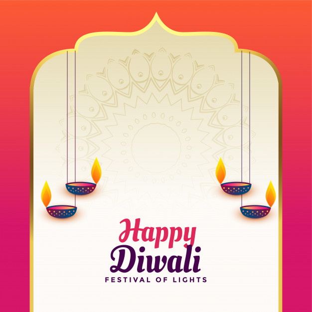 Beautiful happy diwali indian style background Vector.
