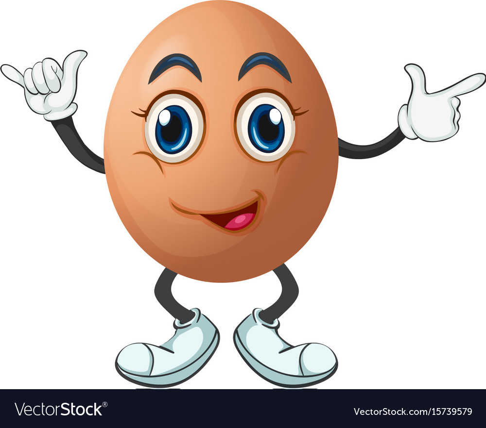 Egg with happy face.