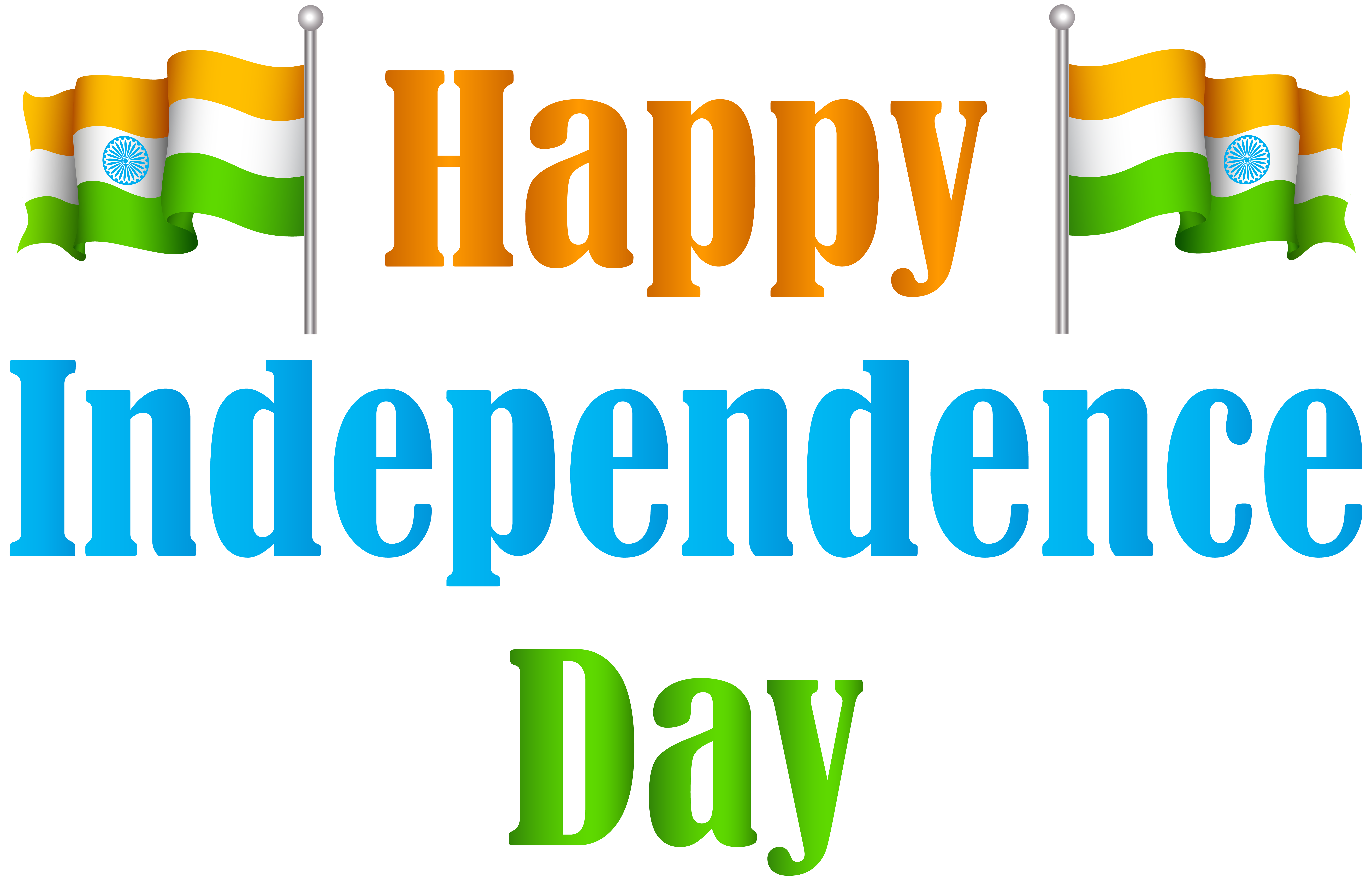 India Happy Independence Day Transparent PNG Clip Art Image.