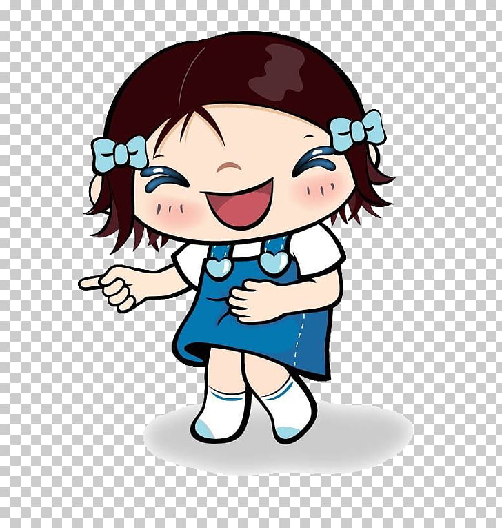 Cartoon Child Illustration, Happy little girl PNG clipart.