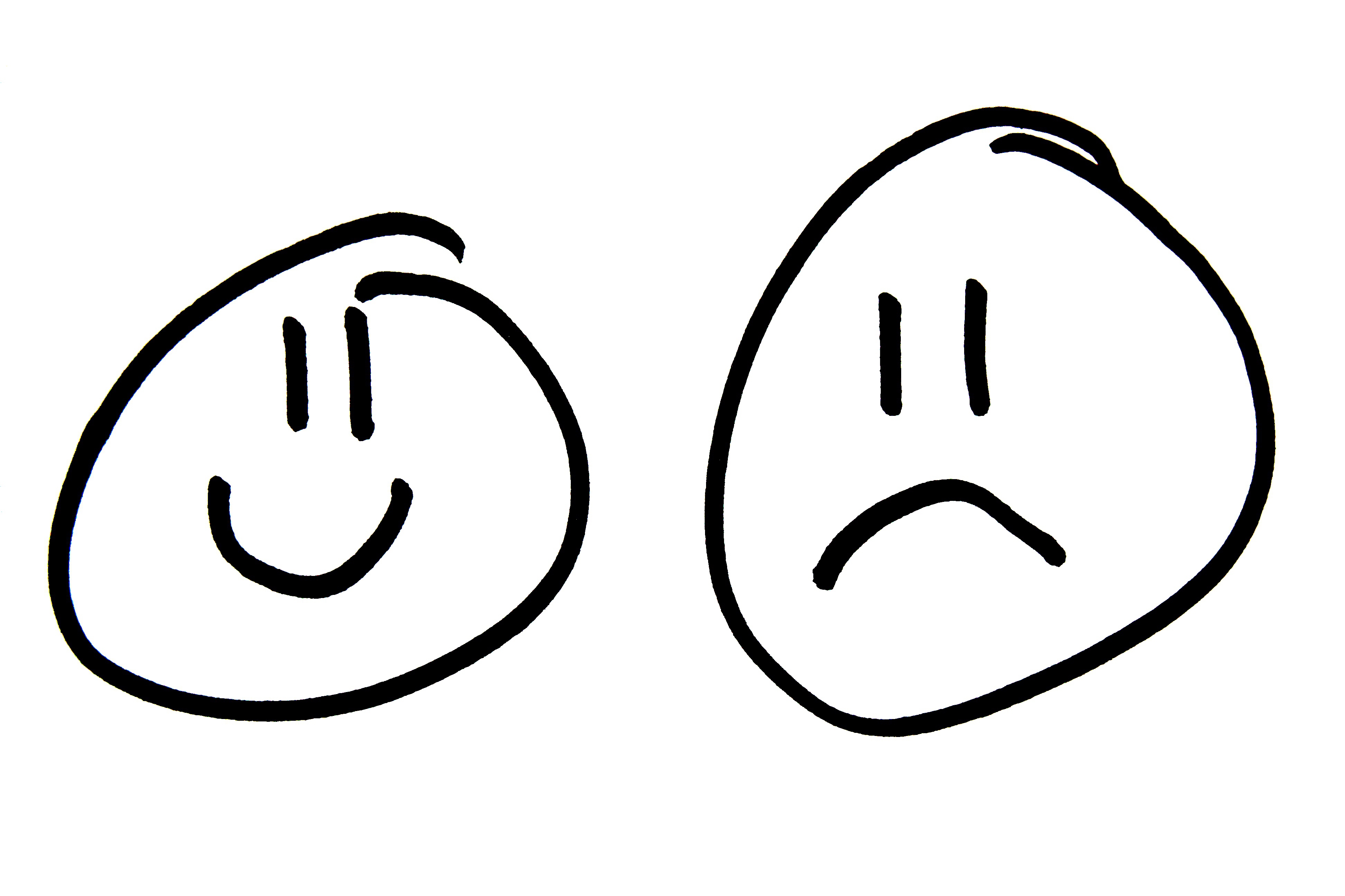 Happy And Sad Face Clip Art free image.