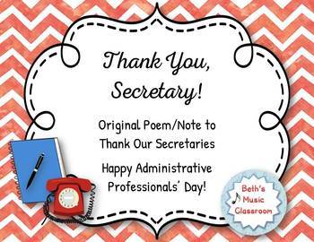 Thank You, Secretary! Original Poem/Note.