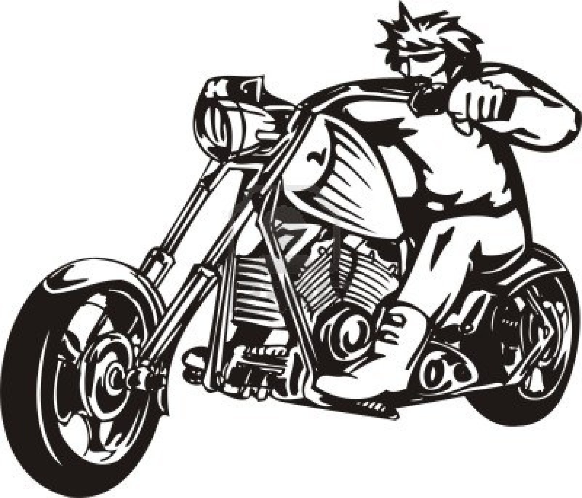 Free Harley Davidson Motorcycle Clipart Black And White.