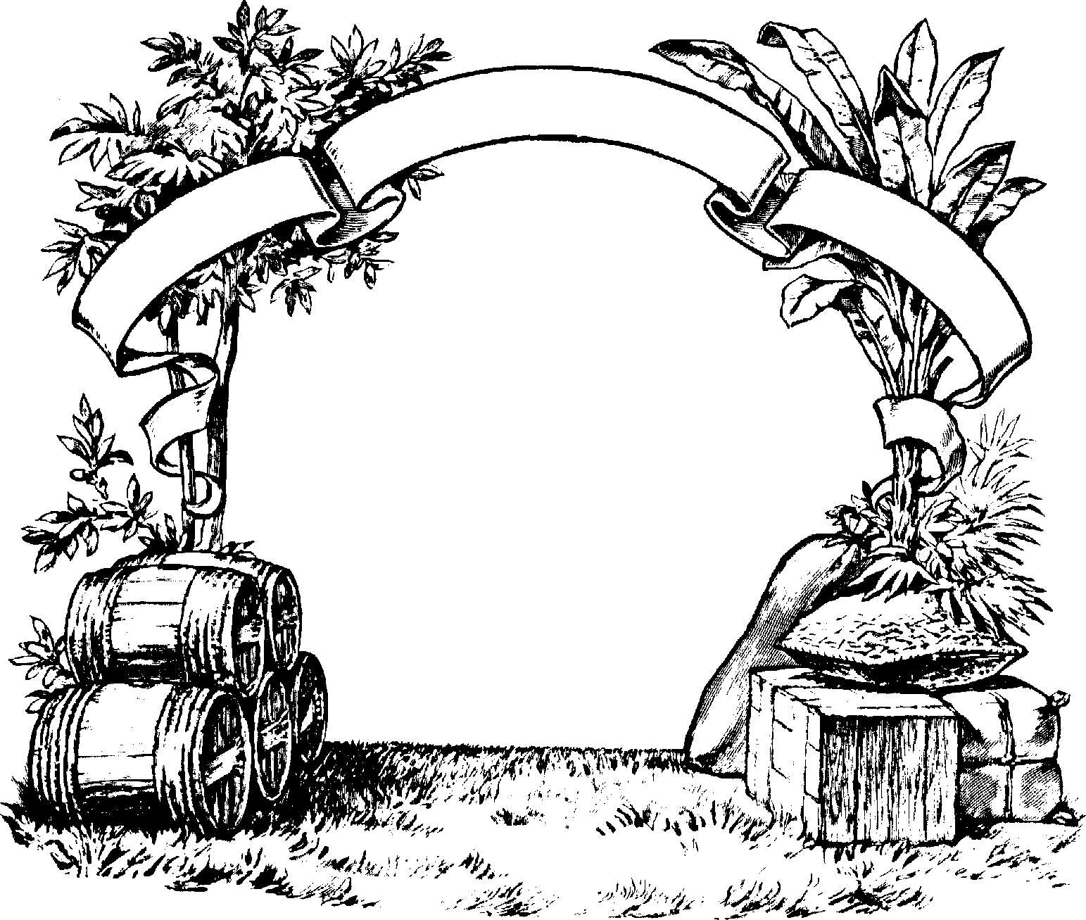 Harvest Black And White Clipart.