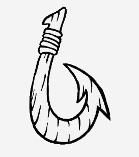 Fish Hook Drawing.