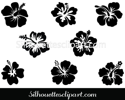 hibiscus silhouette clipart 10 free Cliparts | Download images on ...