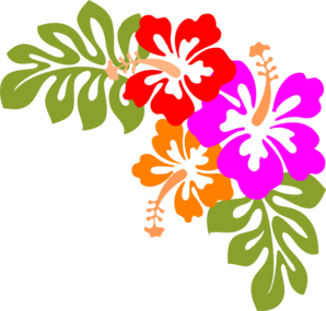 Hawaiian Flower Border Clipart.