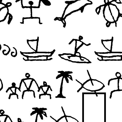 Hawaiian Petroglyphs Clipart.