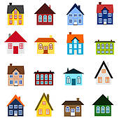 Clip Art of House fire k8175367.