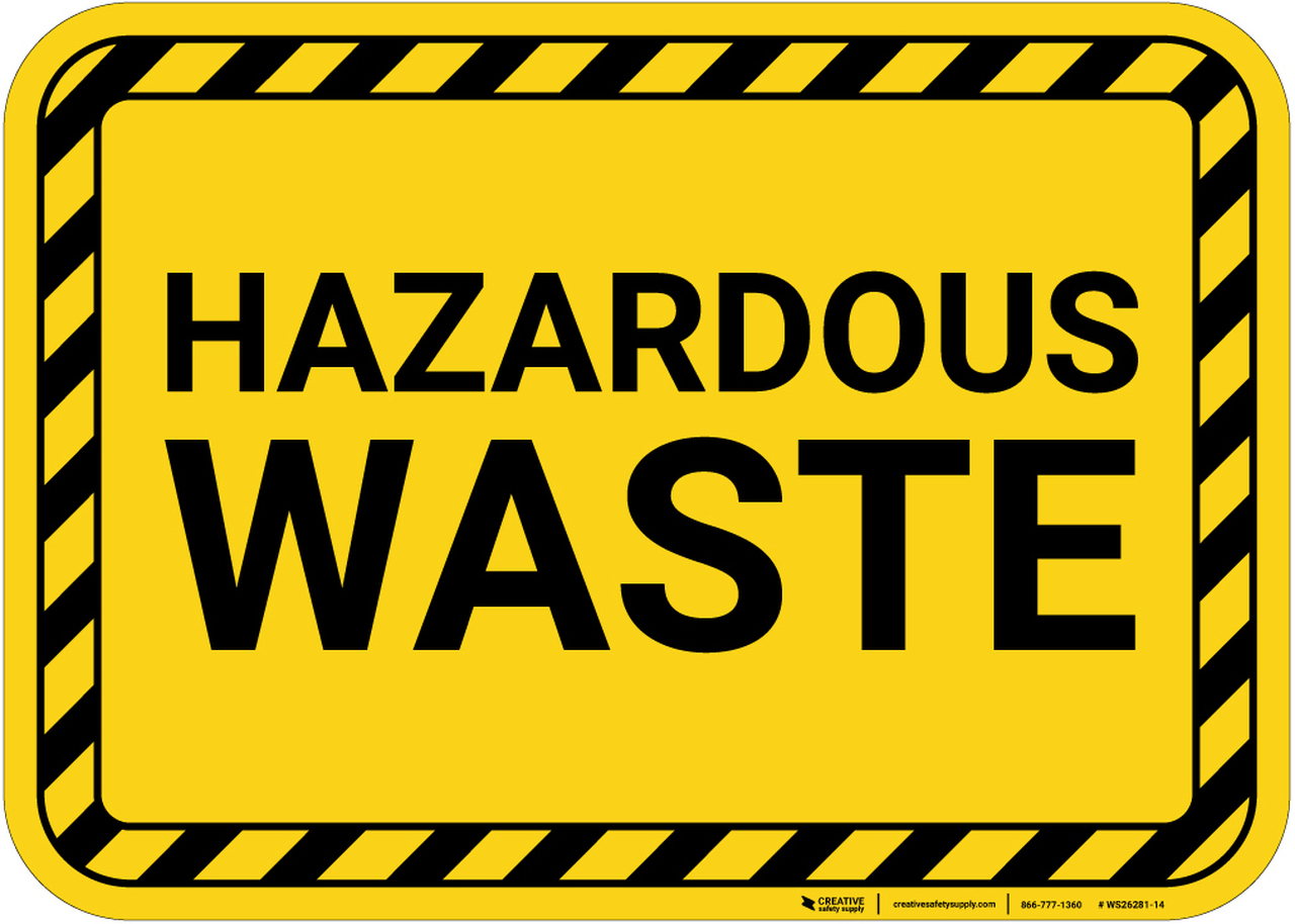 Hazardous Waste with Hazard Border Landscape.