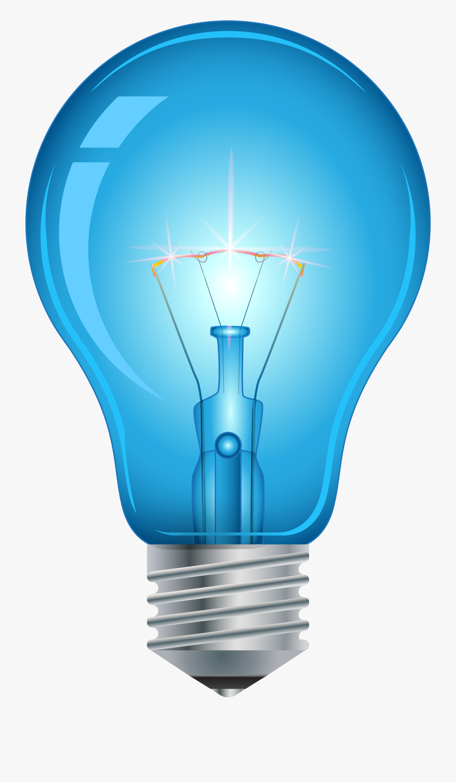 Blue Light Bulb Png Clip Art.