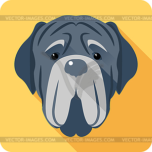 Neapolitan Mastiff icon head flat design.