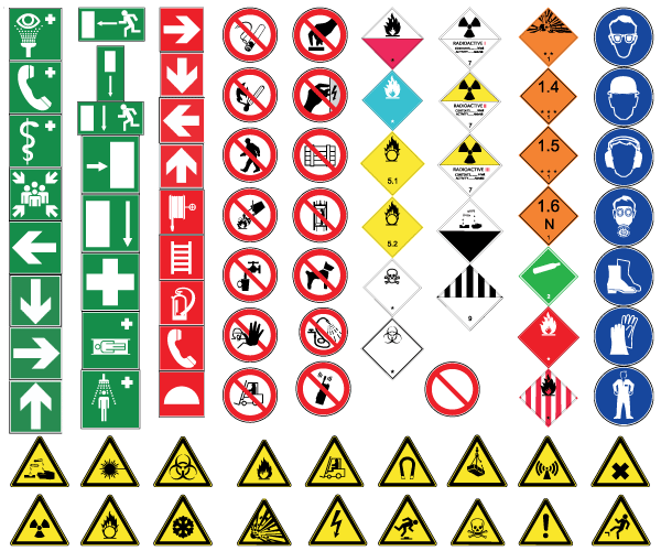 Health and Safety Signs Free Vector.