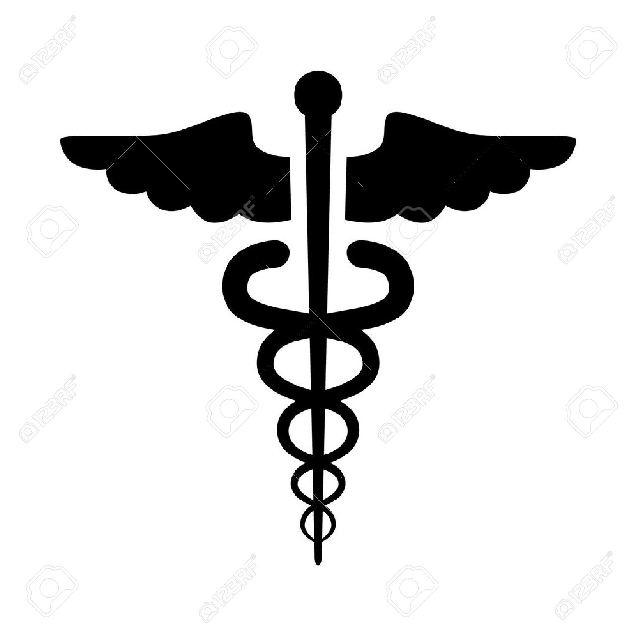 Caduceus medical symbol emblem healthcare flat icon for medical...