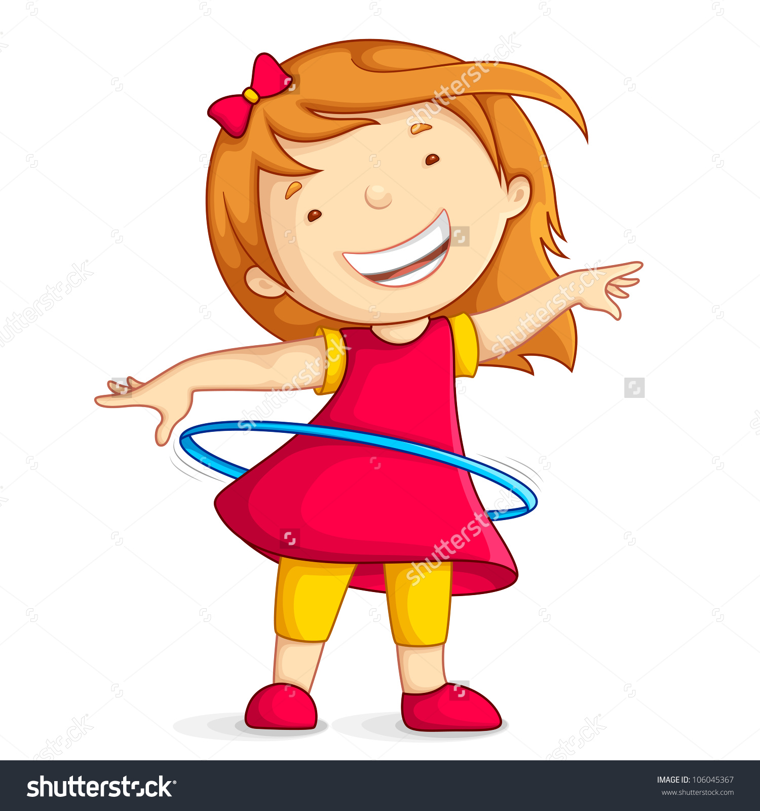 Vector Illustration Baby Girl Playing Hula Stock Vector 106045367.