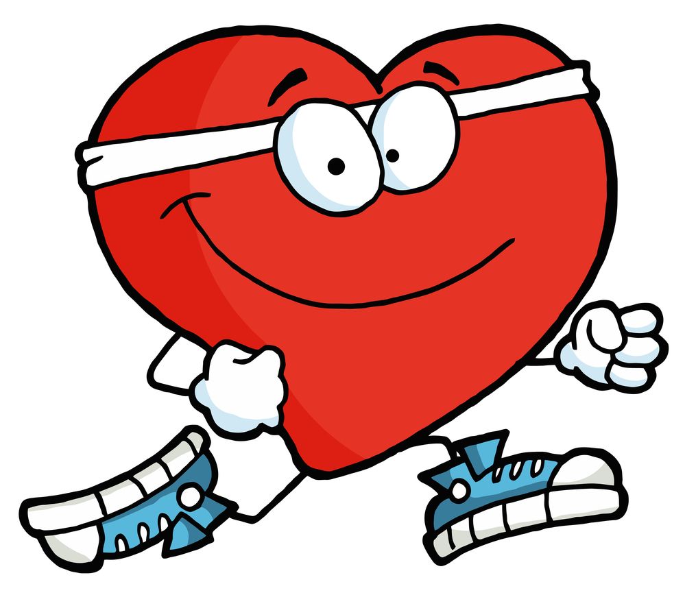 Image for Clipart Illustration of a Healthy Red Heart Running Past.