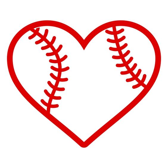 Baseball Heart Clipart.