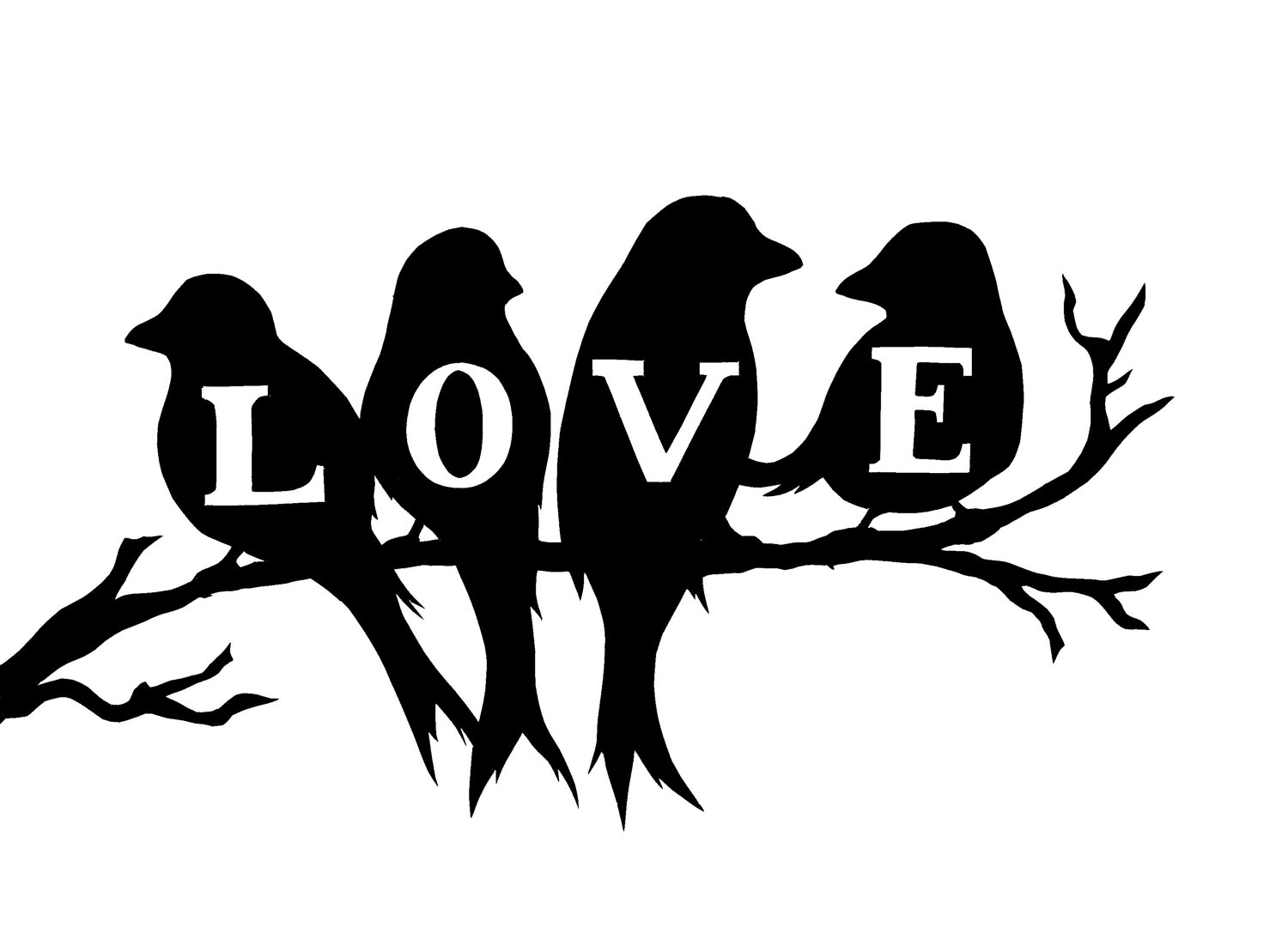 Love birds silhouette.